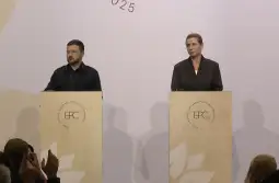 Мете Фредериксен и Володимир Зеленски